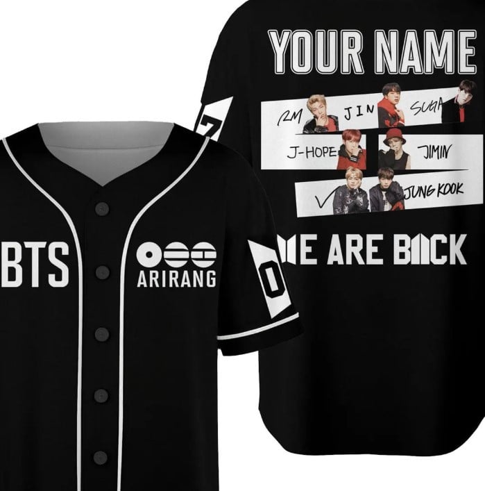 Personalized BTS Merch 2026 Arirang Baseball Jersey BTS We Are Back Merch Kpop Fan Gifts