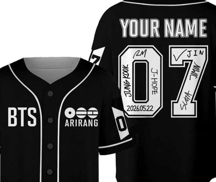 Personalized BTS Merch 2026 Arirang Baseball Jersey BTS World Tour 2026 Shirt For Fans