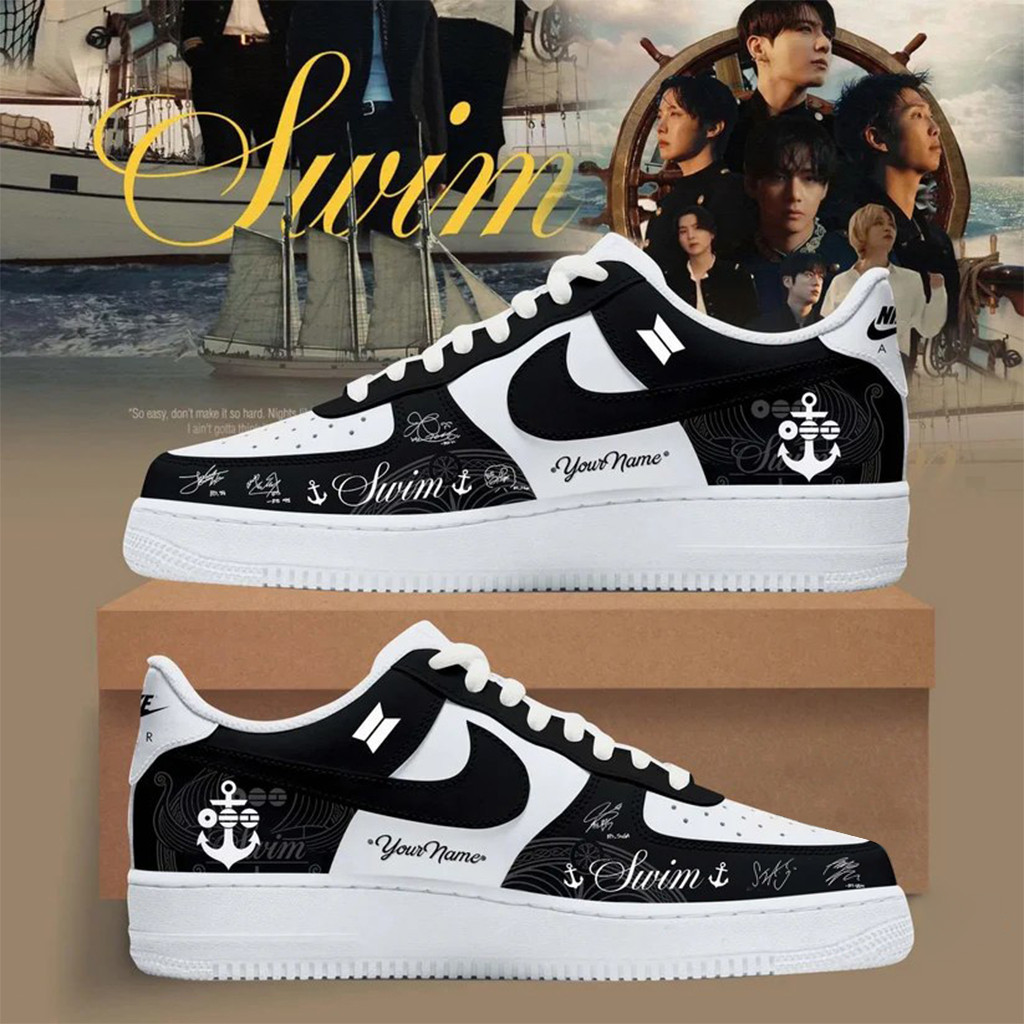 Personalized BTS Swim Signatures Air Force 1 Shoes Sneaker BTS Arirang Merch 2026 Fan Gifts