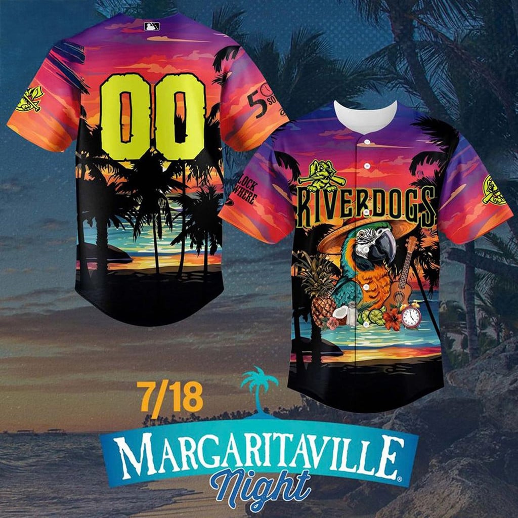 Personalized Charleston RiverDogs x Margaritaville Night 2026 Baseball Jersey RiverDogs Merch