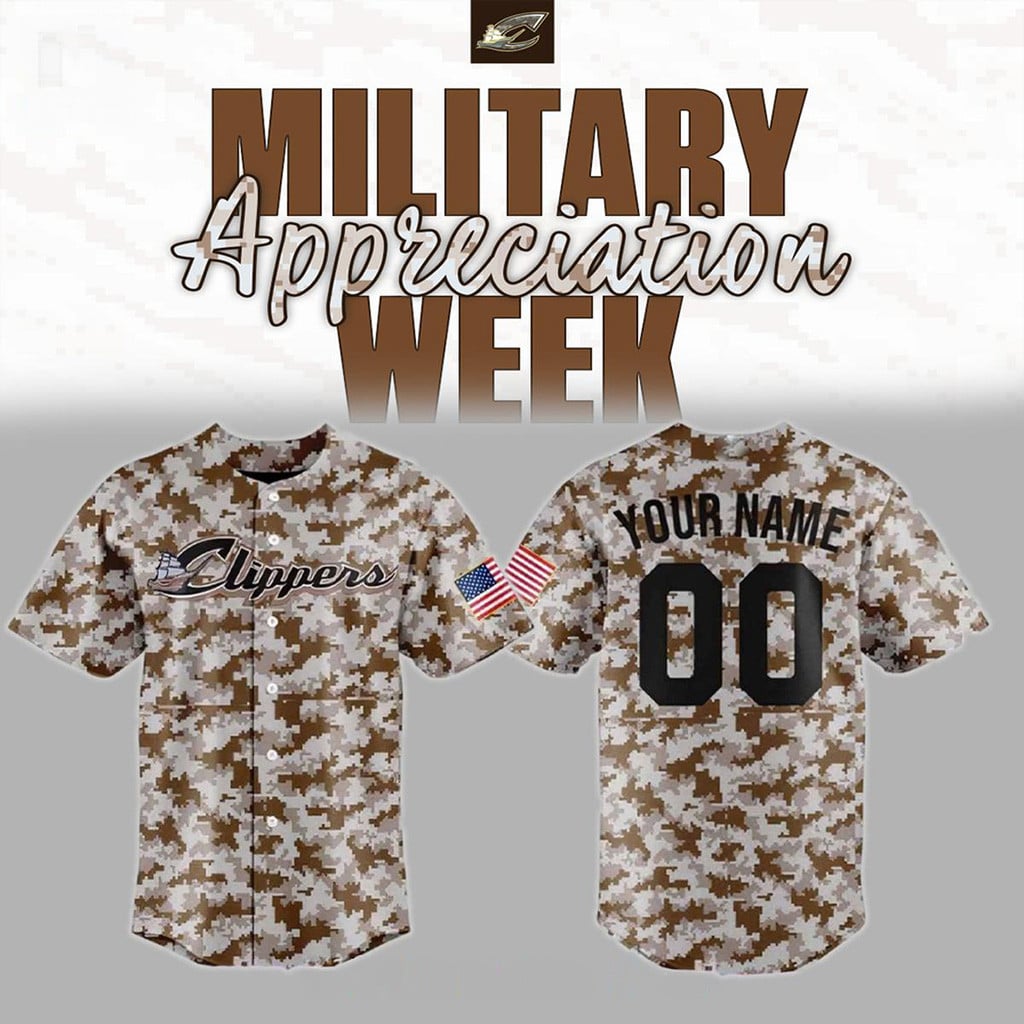 Personalized Columbus Clippers Military Appreciation Day 2026 Jersey Clippers Merch Dad Gifts