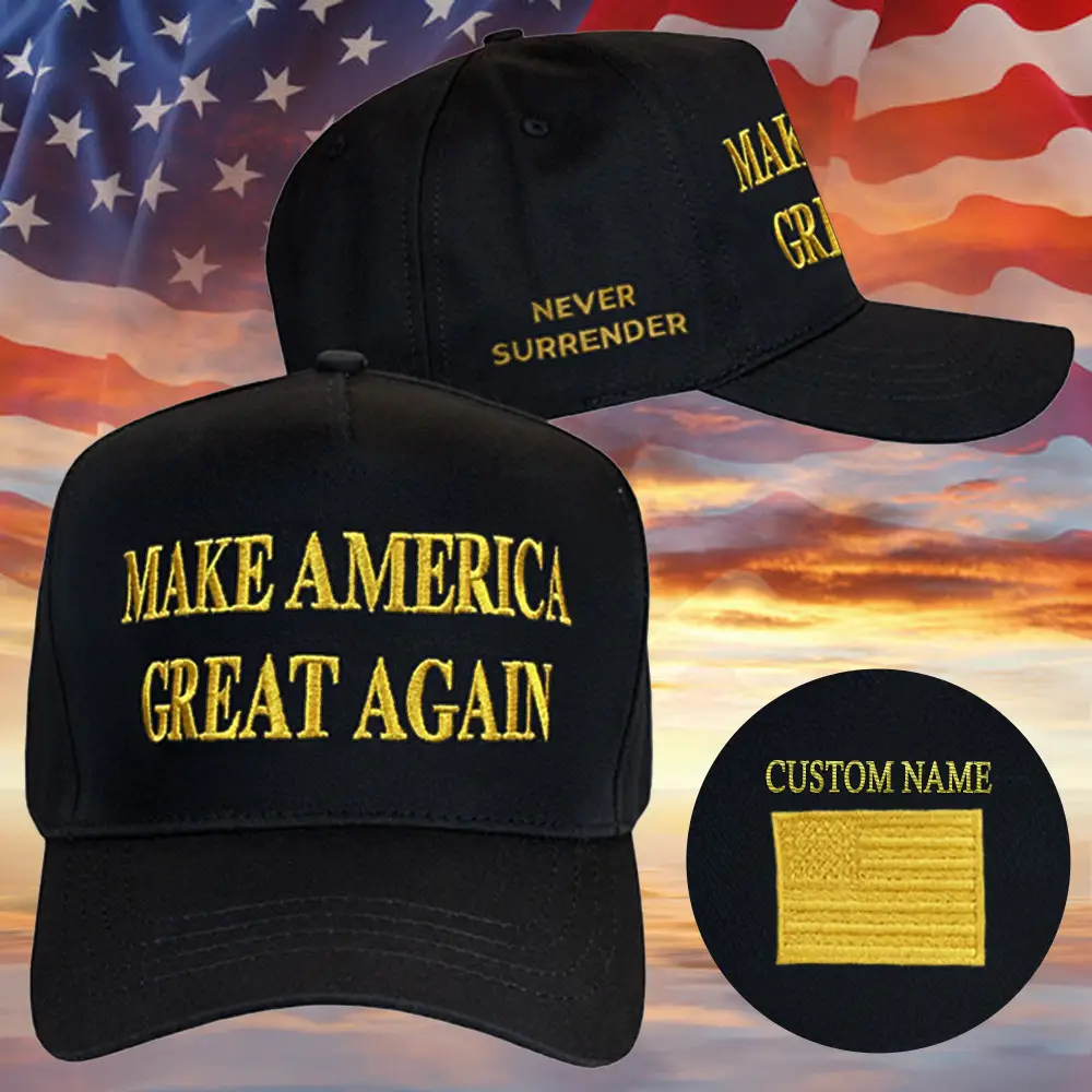 Personalized Dark MAGA Hat Elon Musk Black MAGA Hat Never Surrender Trump 2024 Merch Personalized Dark MAGA Hat Elon Musk Black MAGA Hat Never Surrender Trump 2024 Merch - Image 1