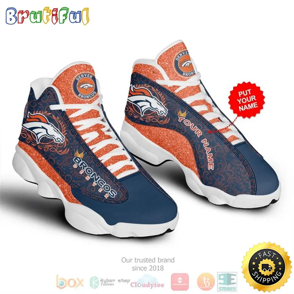 Personalized Denver Broncos Nfl Custom Air Jordan 13 Shoes