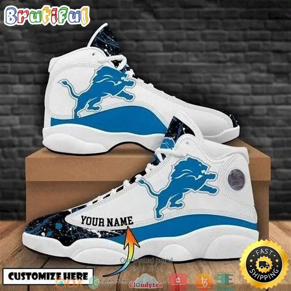 Personalized Detroit Lions Nfl Teams Big Logo Air Jordan 13 Sneaker Shoes Personalized Detroit Lions Nfl Teams Big Logo Air Jordan 13 Sneaker Shoes - Image 1