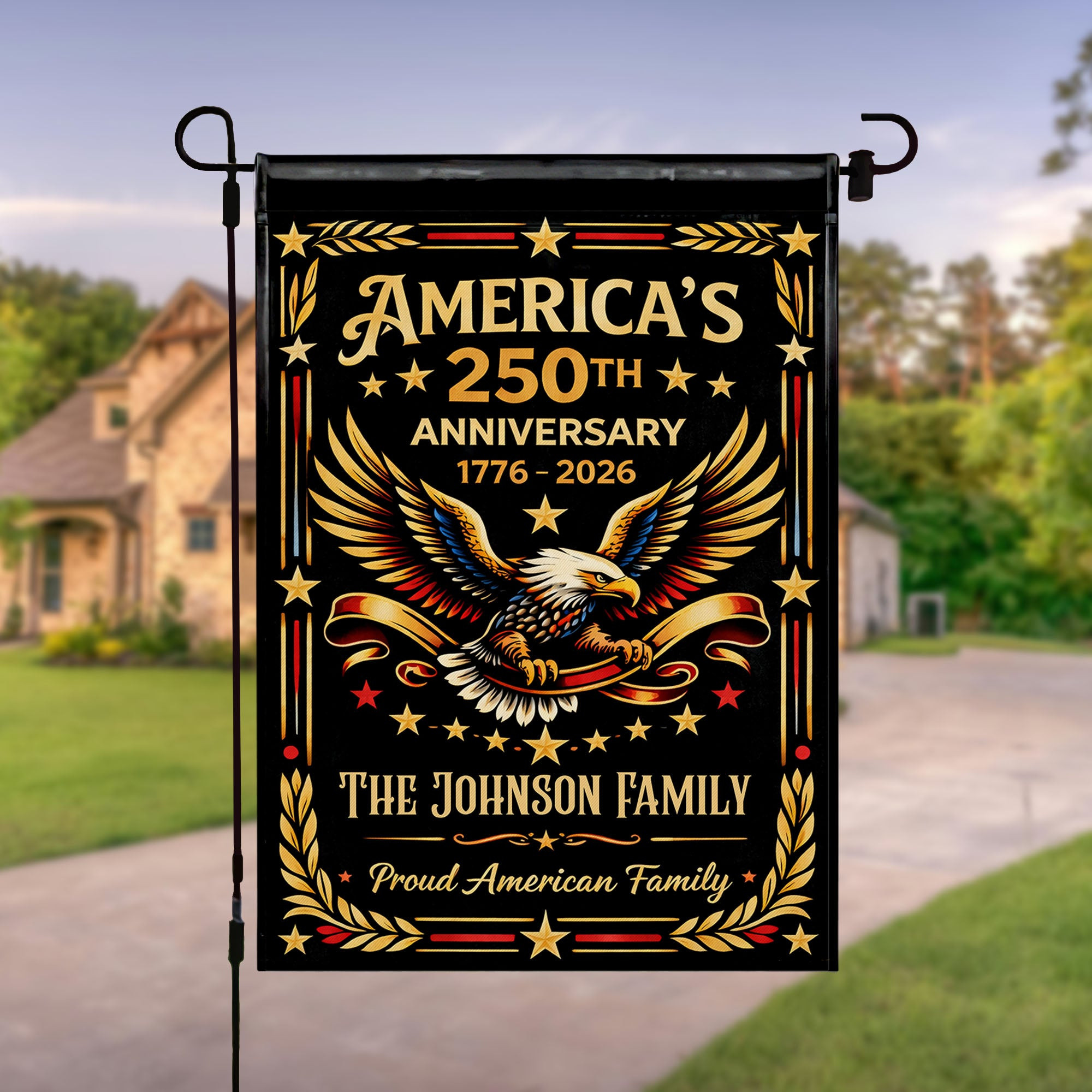 Personalized Eagle 1776 2026 250th Anniversary House Flag Gift For Patriotic Family Personalized Eagle 1776 2026 250th Anniversary House Flag Gift For Patriotic Family - Image 1