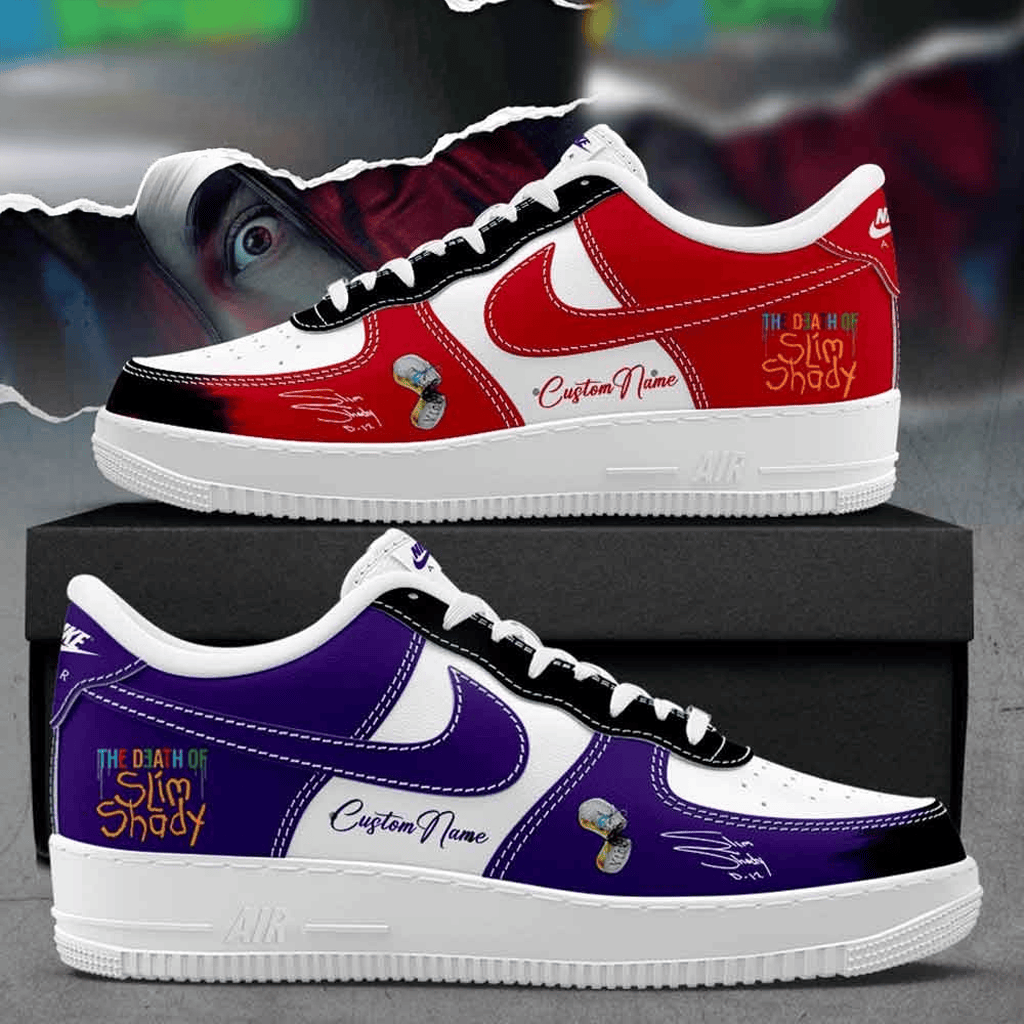 Personalized Eminem The Death Of Slim Shady Air Force 1 Sneakers Shoes Eminem Merch