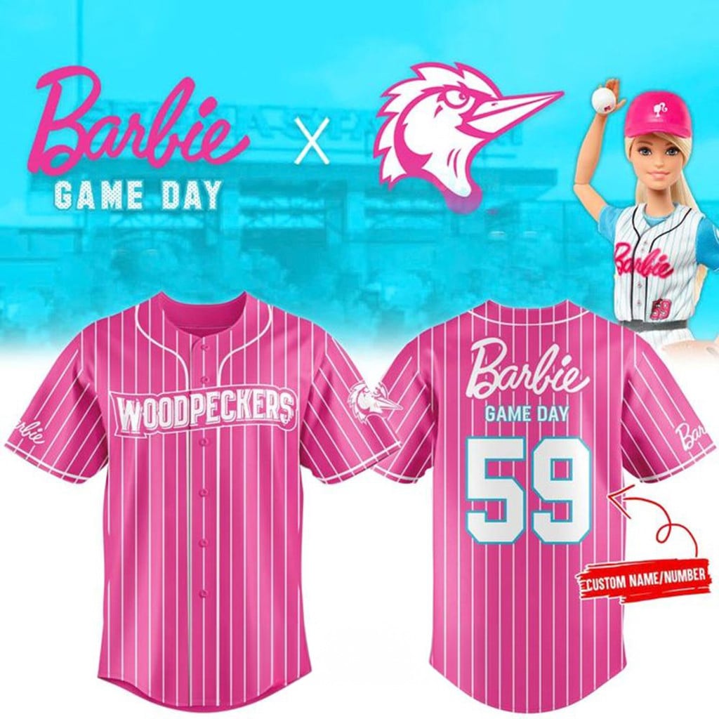 Personalized Fayetteville Woodpeckers 2026 Barbie Game Day Baseball Jersey Woodpeckers Merch