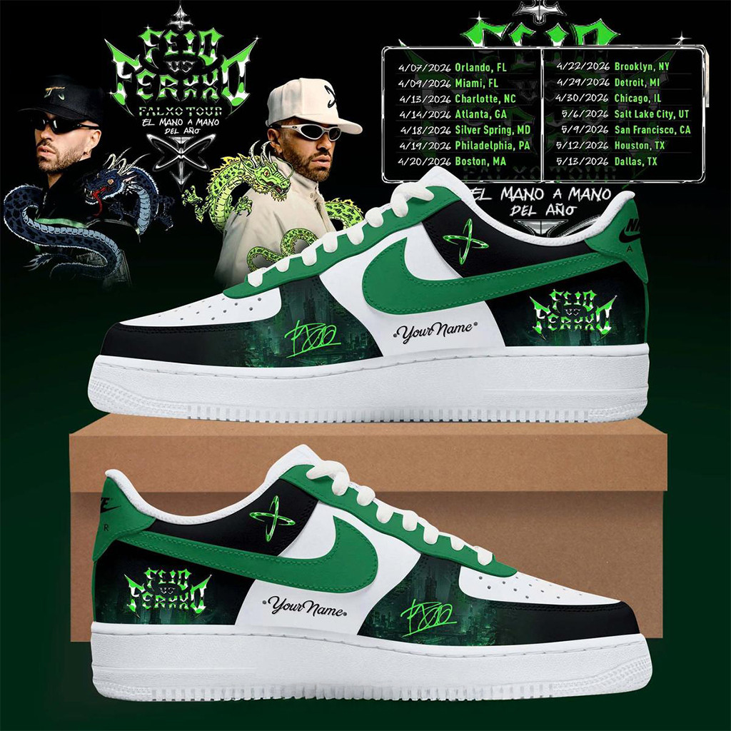 Personalized Feid vs Ferxxo Falxo Tour 2026 America Air Force 1 Shoes Gifts For Fans