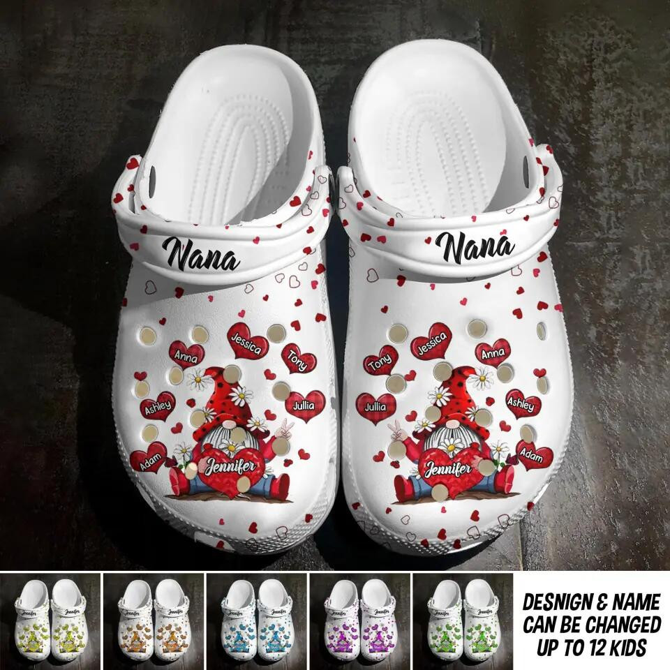 Personalized Grandma Mom Nana Aunt Hippie Kid Name Clog Slipper Shoes Best Gift For Mothers On Mother's Day