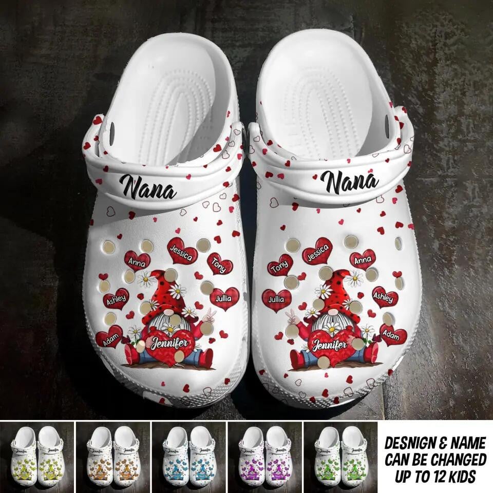 Personalized Grandma Mom Nana Aunt Hippie Kid Name Clog Slipper Shoes Printed 23FEB-DT14 Personalized Grandma Mom Nana Aunt Hippie Kid Name Clog Slipper Shoes Printed 23FEB-DT14 - Image 1