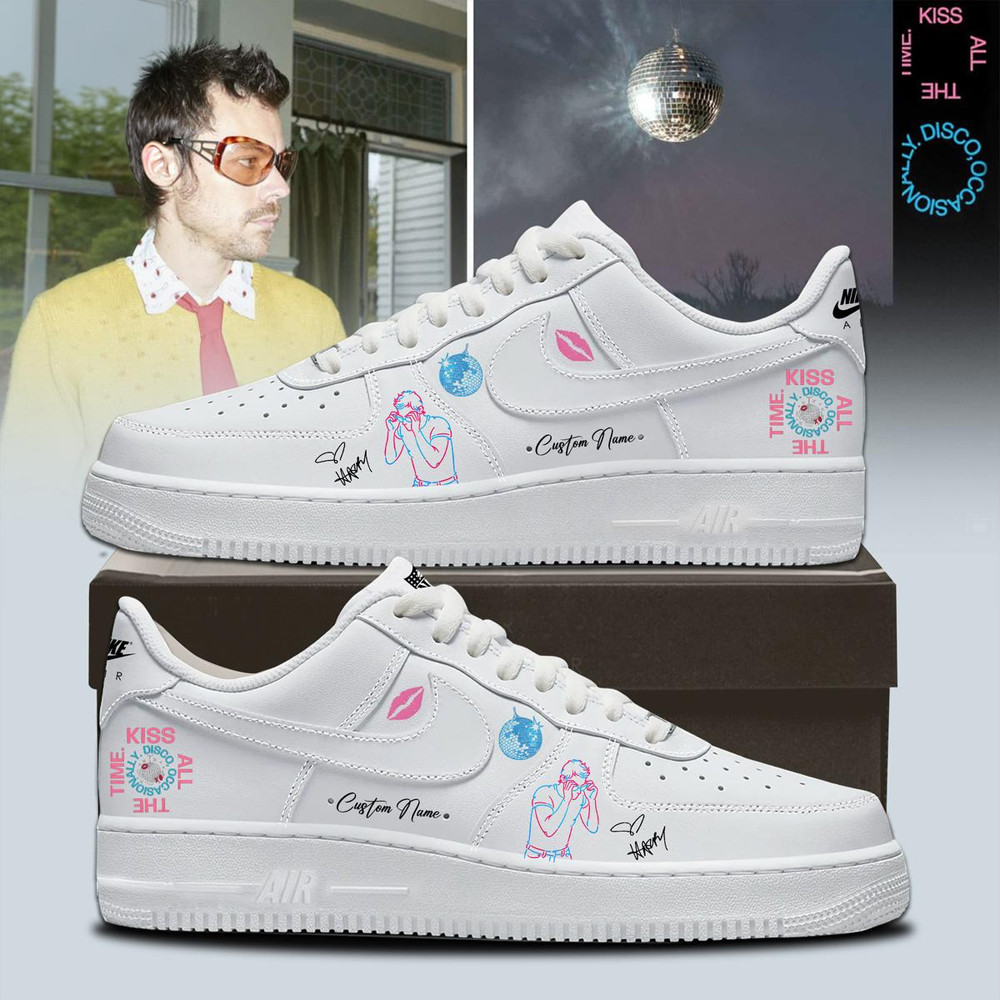 Personalized Harry Styles Kiss All The Time Disco Occasionally AF 1 Shoes Sneaker Fan Merch