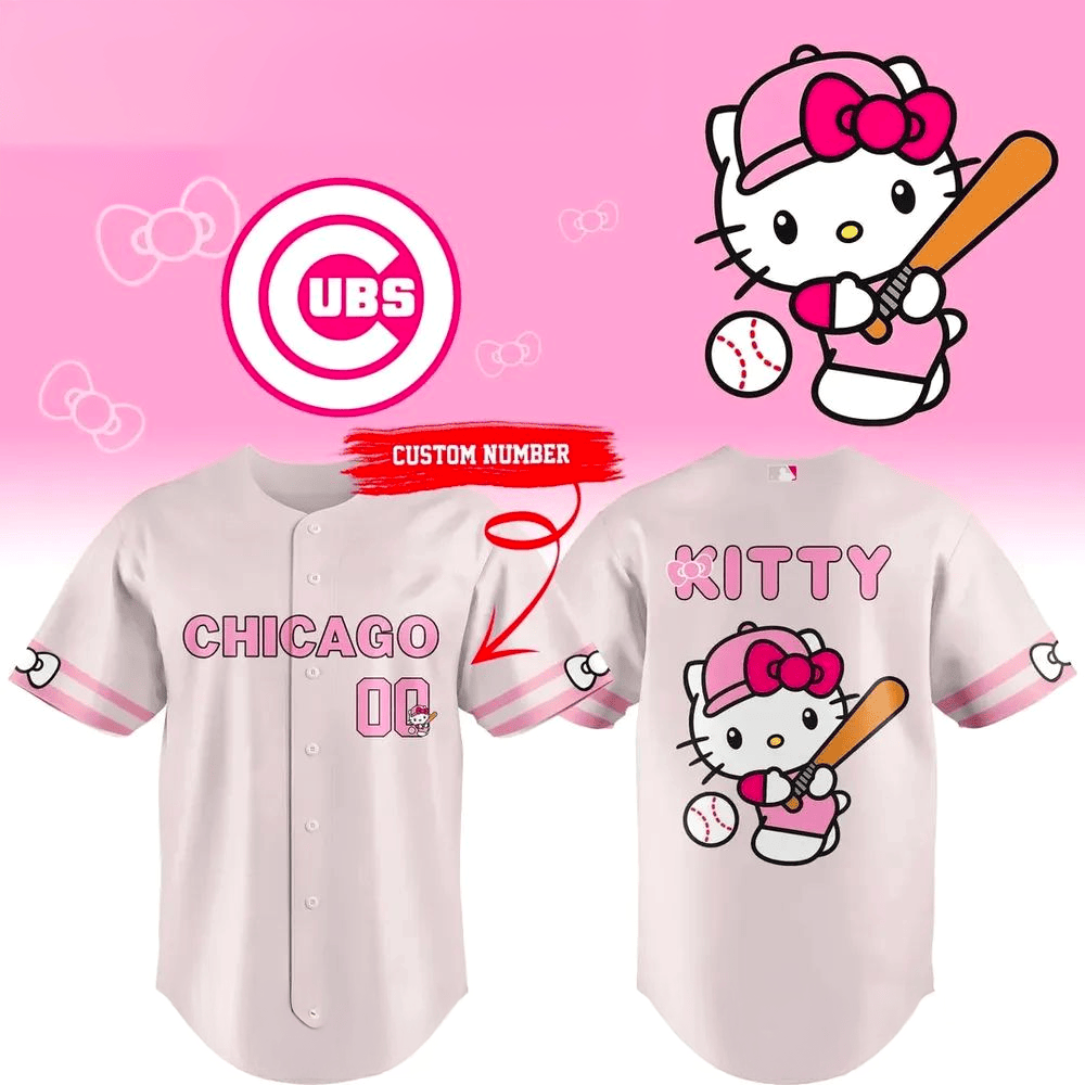 Personalized Hello Kitty x Philadelphia Phillies Jersey Presents For Baseball Fans