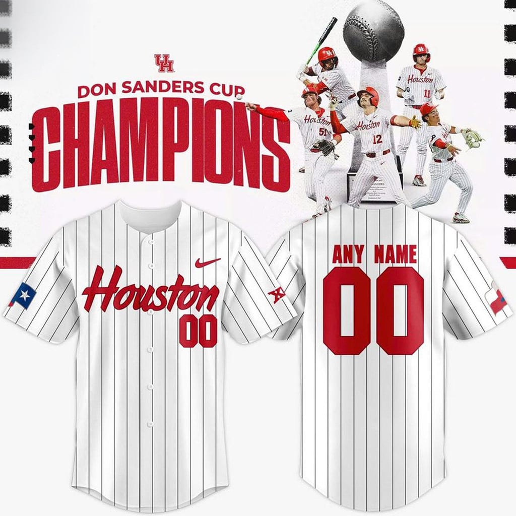 Personalized Houston Cougars 2026 Don Sanders Cup Champions Baseball Jersey Cougars Merch