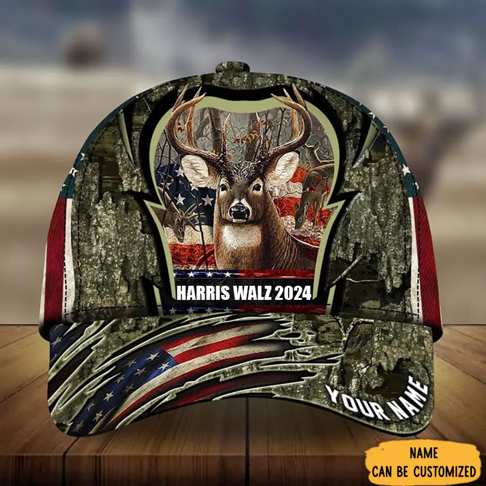 Personalized Hunters For Harris Walz 2024 Camo Hat Harris Walz Campaign Hat Gifts For Hunters