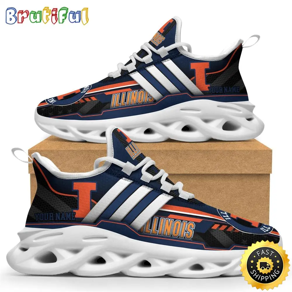 Personalized Illinois Fighting Illini Max Soul Shoes Sneakers Elevate Your Every Step