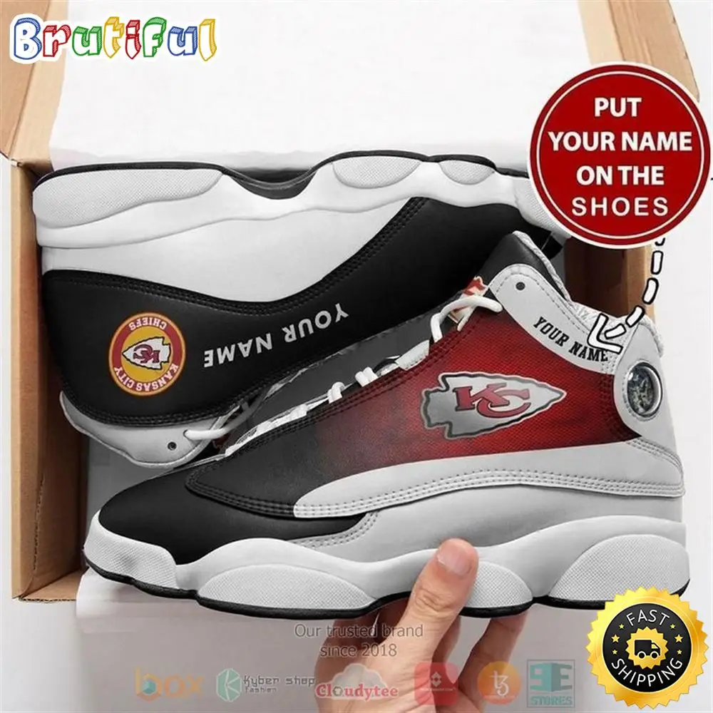 Personalized Kansas City Chiefs Nfl Logo Football Team Custom Air Jordan 13 Shoes Personalized Kansas City Chiefs Nfl Logo Football Team Custom Air Jordan 13 Shoes - Image 1