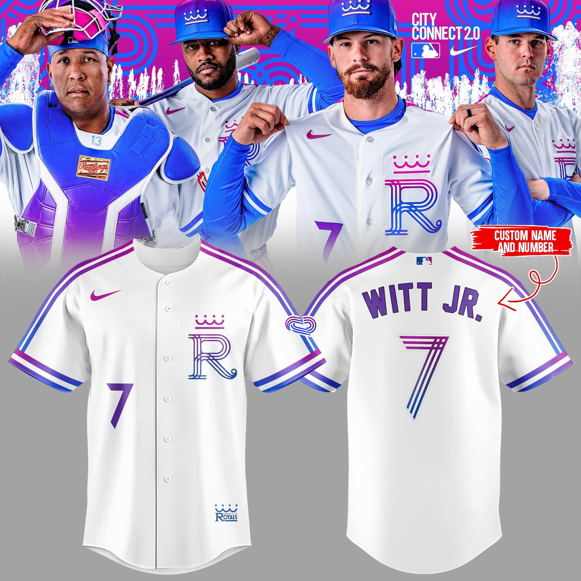 Personalized Kansas City Royals 2026 City Connect Jersey KC Royals Merch Baseball Fan Gifts