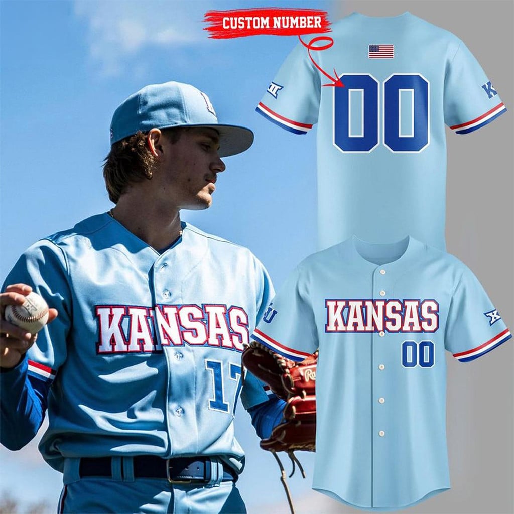 Personalized Kansas Jayhawks Powder Blue Uniform 2026 Baseball Jersey Kansas Jayhawks Merch