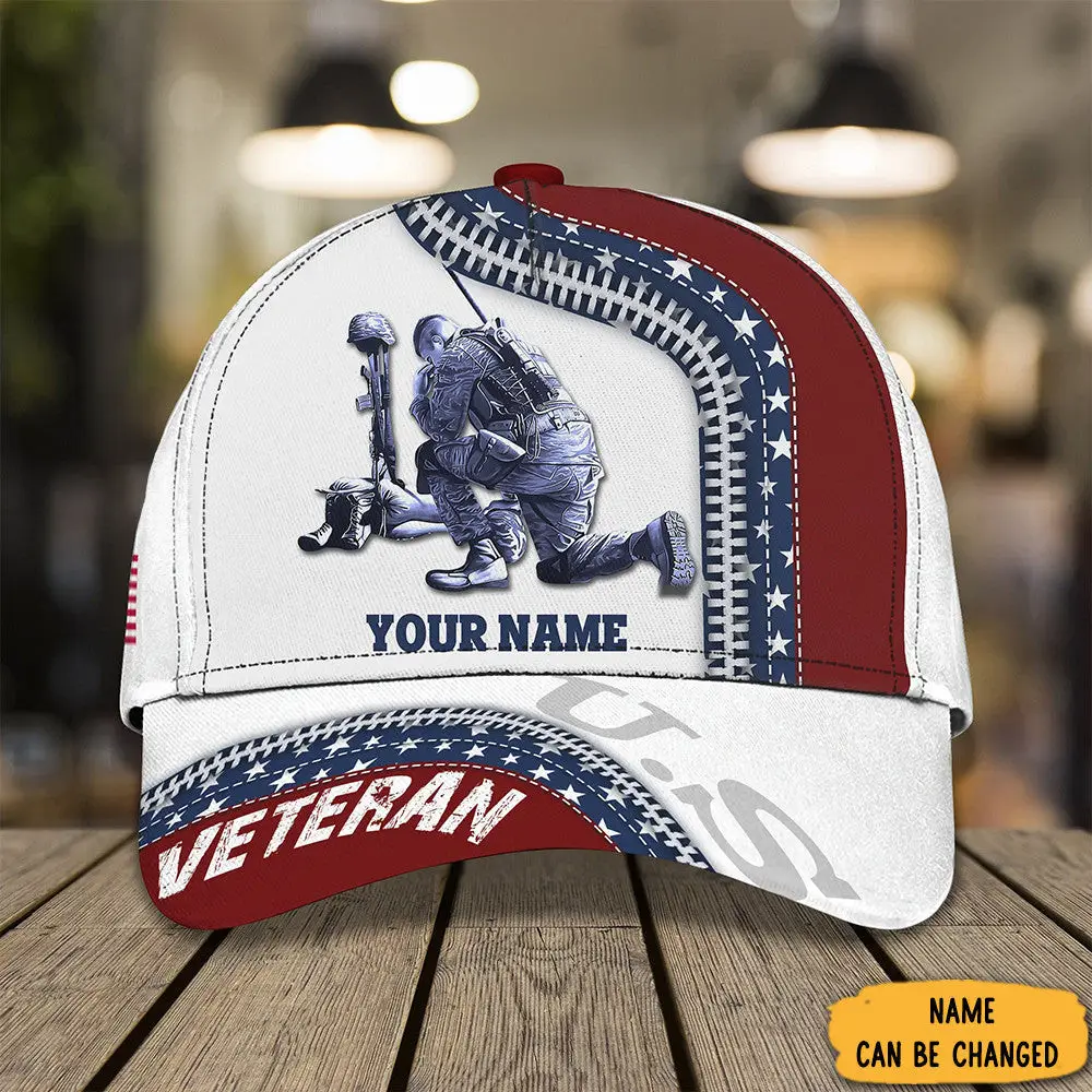 Personalized Kneel Soldier Veteran Hat Patriotic Gifts To Honor Veterans Day 2024