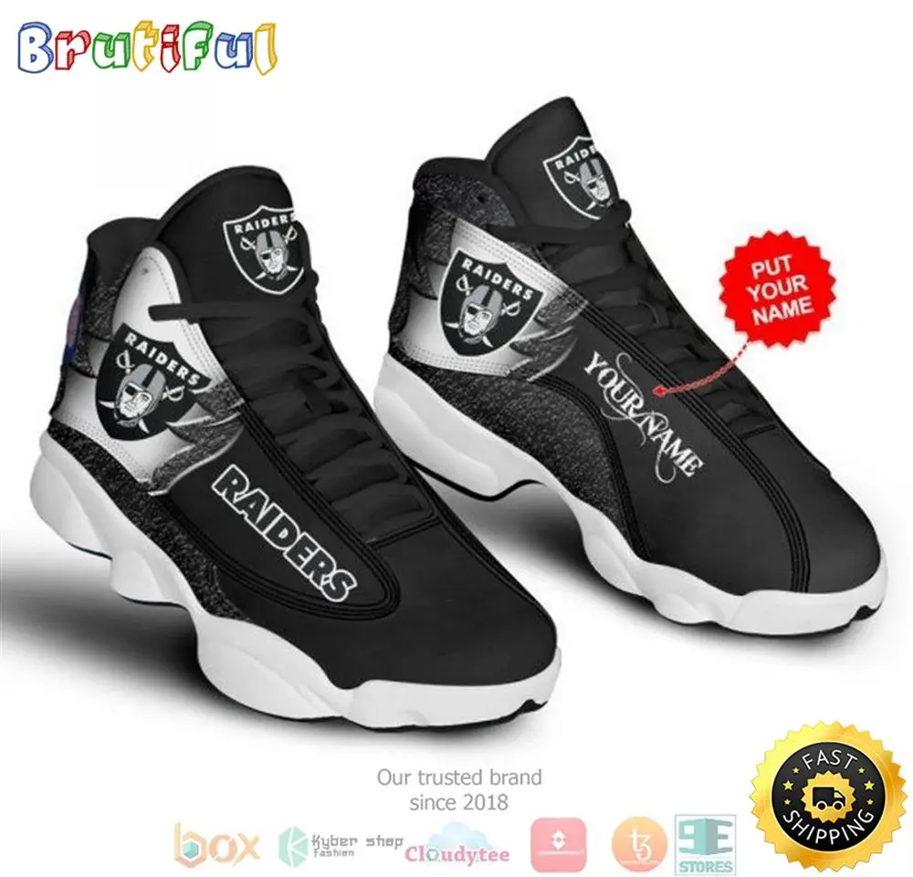 Personalized Las Vegas Raiders Football Nfl 24 Big Logo Air Jordan 13 Sneaker Shoes