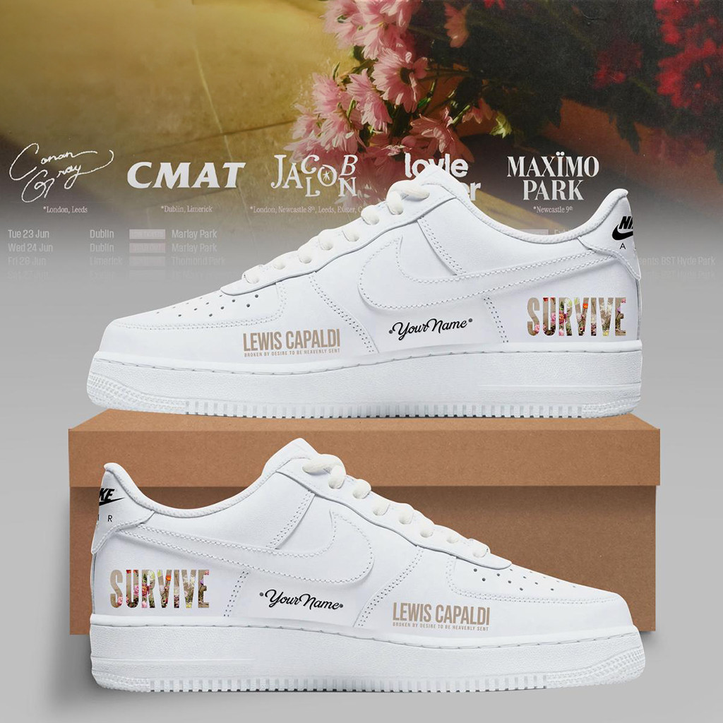 Personalized Lewis Capaldi Survive Air Force 1 Shoes Sneakers 2026 Lewis Capaldi Merch Gifts