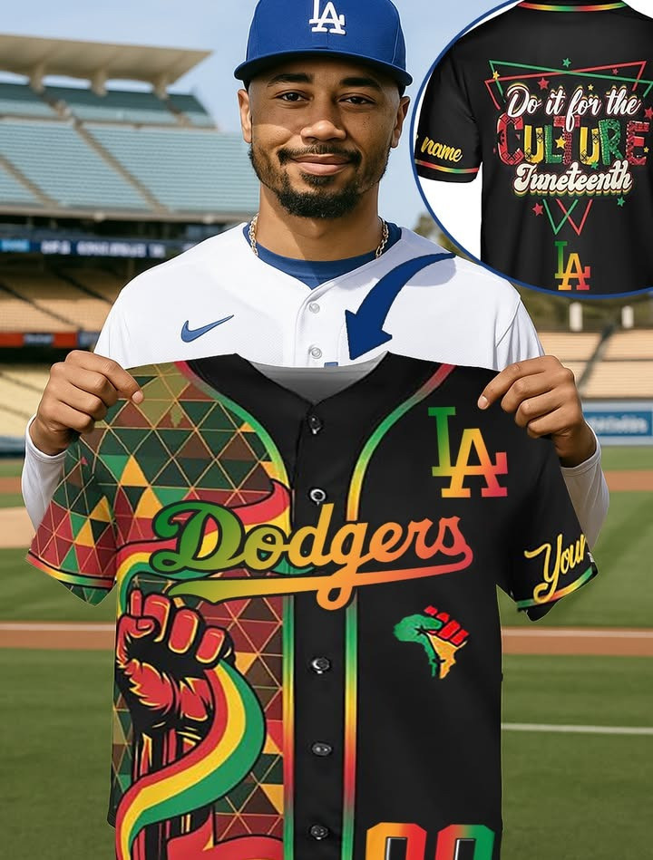 Personalized Los Angeles Dodgers x Juneteenth Jersey Do It For The Future Dodgers Merch Personalized Los Angeles Dodgers x Juneteenth Jersey Do It For The Future Dodgers Merch - Image 1