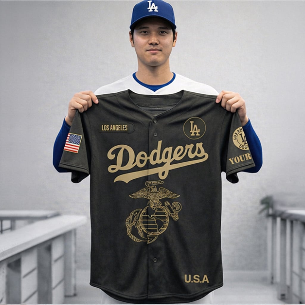 Personalized Los Angeles Dodgers X United States Marine Corps Dark Vintage Jersey Fan Merch
