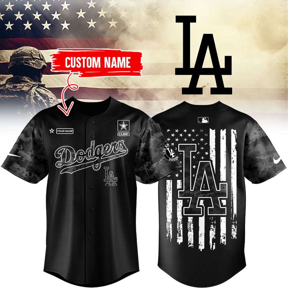 Personalized Los Angeles Dodgers X US Army Camo Jersey 2026 Dodgers Merch Gifts For Dad