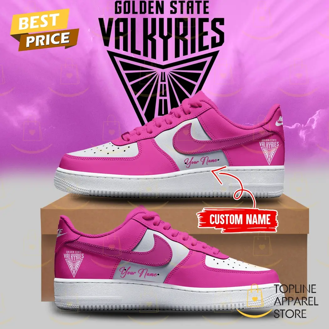 Personalized Love Golden State Pink Air Force 1 Personalized Love Golden State Pink Air Force 1 - Image 1