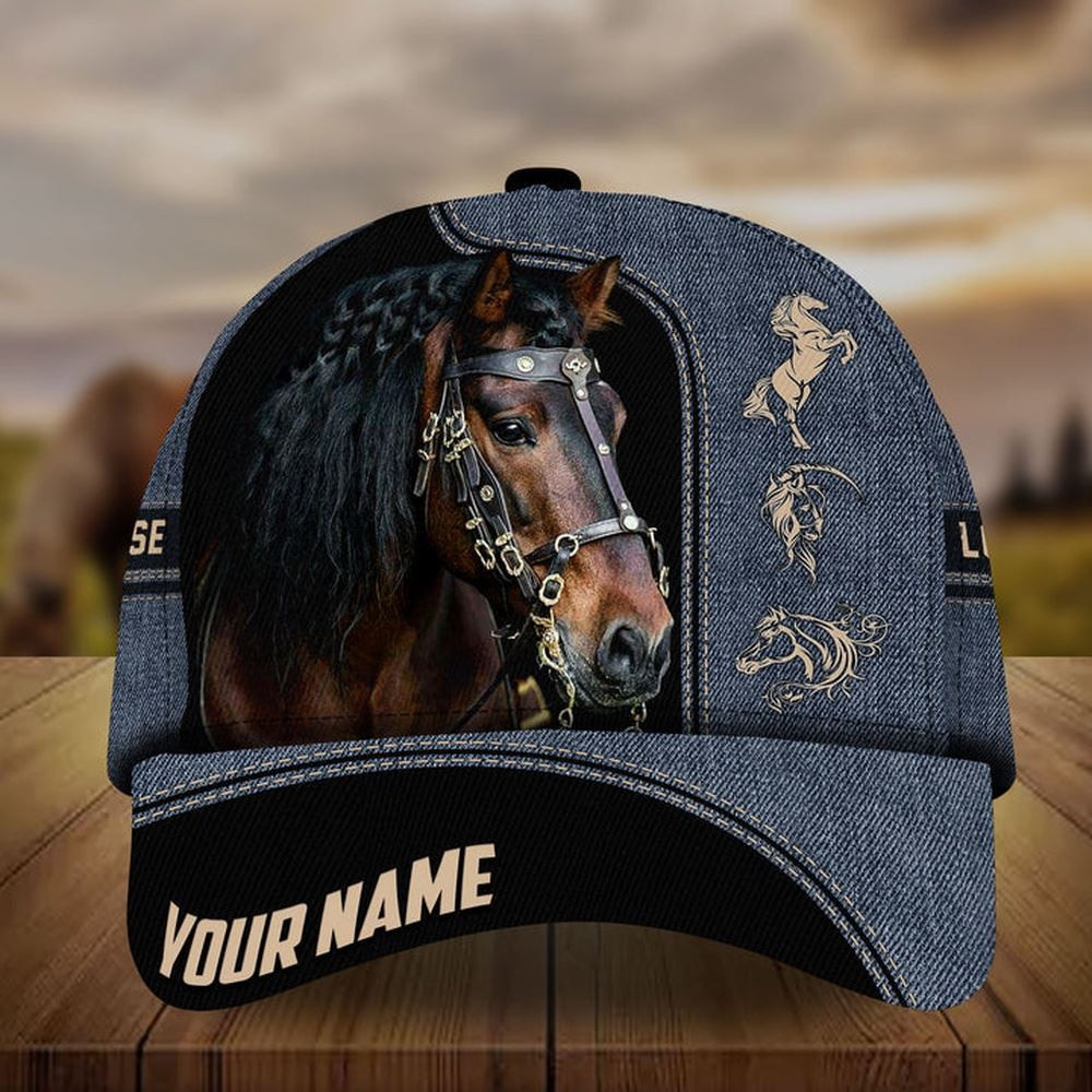 Personalized Love Horse Jeans Pattern Cap Farm Cap Farmer Baseball Cap Gift Ideas For Farmers