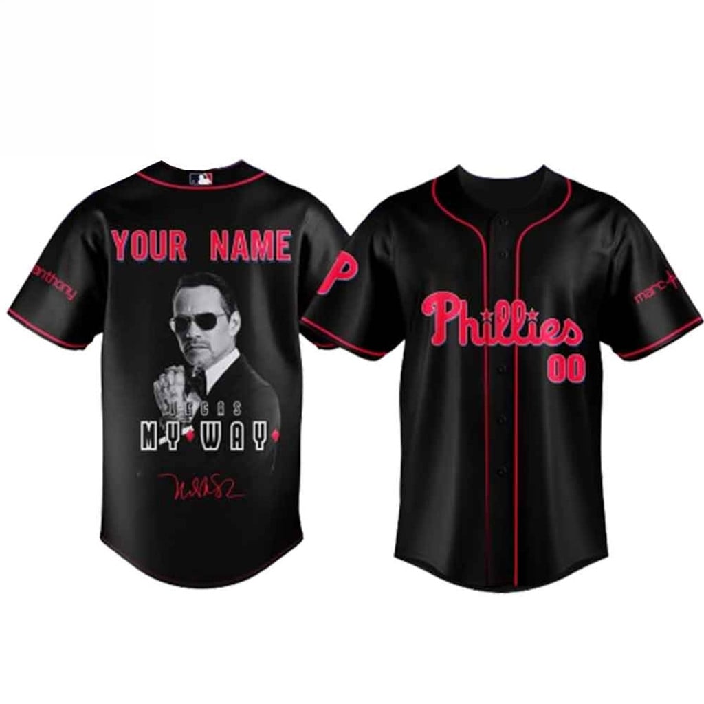 Personalized Marc Anthony Vegas My Way Philadelphia Phillies Baseball Jersey Gifts For Fans