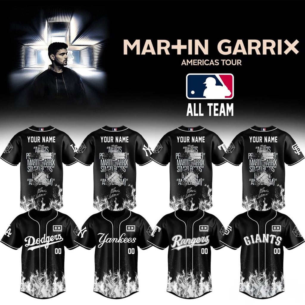 Personalized Martin Garrix Americas Tour 2026 MLB All Teams Jersey Martin Garrix Merch Fan Gift