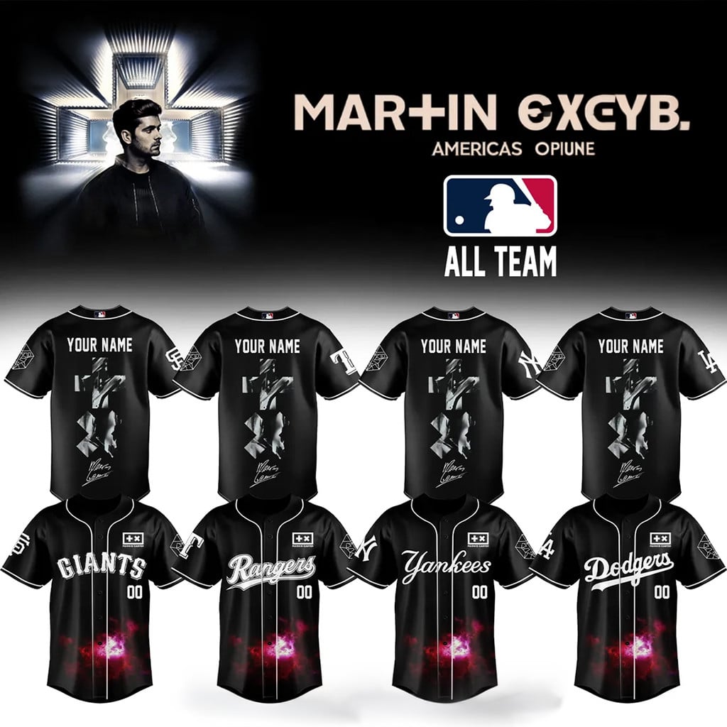 Personalized Martin Garrix X MLB Americas Tour Baseball Jersey 2026 Fan Merch Gifts For Dudes