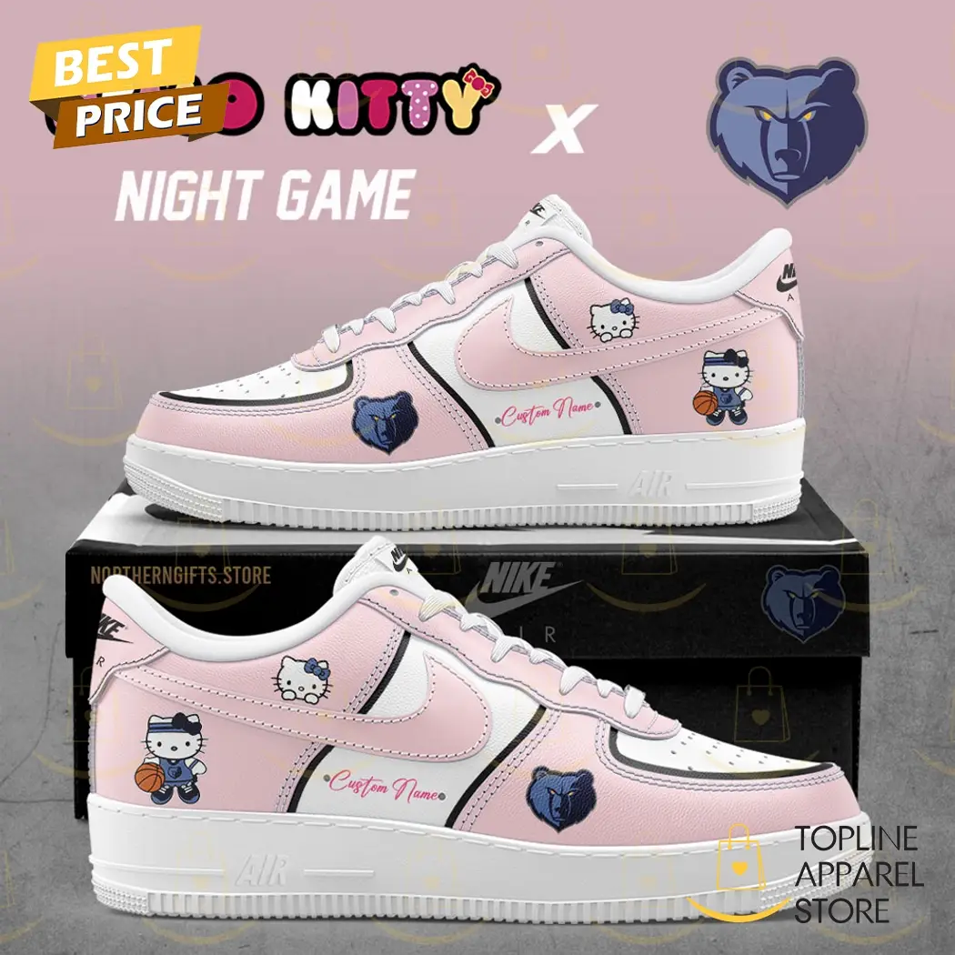 Personalized Memphis Grizzlies x Hello Kitty Night Game Air Force 1