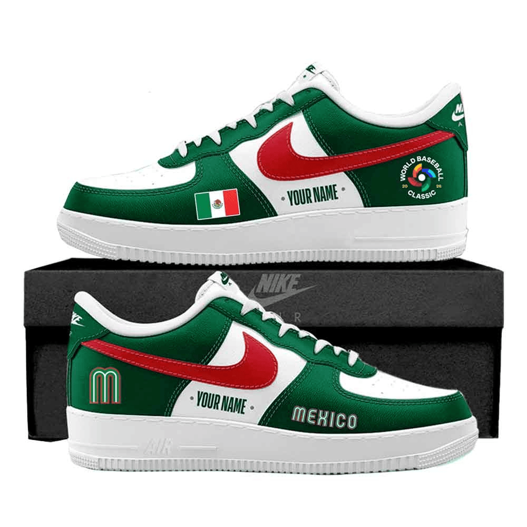 Personalized Mexico WBC 2026 Nike Air Force 1 Sneakers Shoes World Baseball Classic Merch