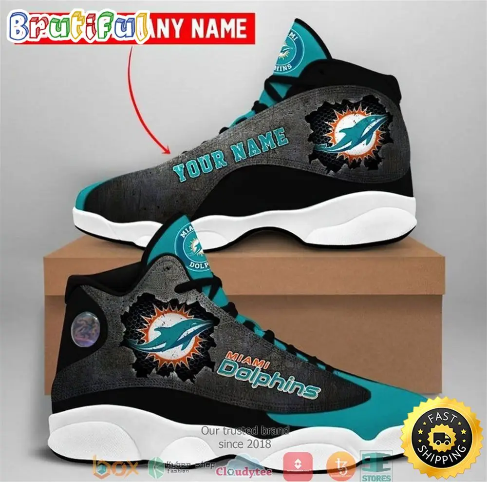 Personalized Miami Dolphins Football Nfl Air Jordan 13 Sneaker Shoes Personalized Miami Dolphins Football Nfl Air Jordan 13 Sneaker Shoes - Image 1