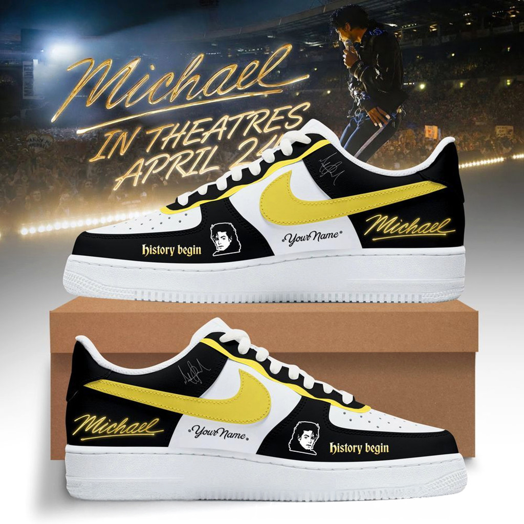 Personalized Michael Jackson In Theatres April 24 Air Force 1 Shoes Michael Jackson Merch Personalized Michael Jackson In Theatres April 24 Air Force 1 Shoes Michael Jackson Merch - Image 1