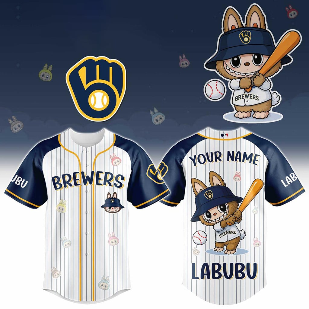 Personalized Milwaukee Brewers X Labubu Game Night 2026 Baseball Jersey Brewers Merch Best Gift