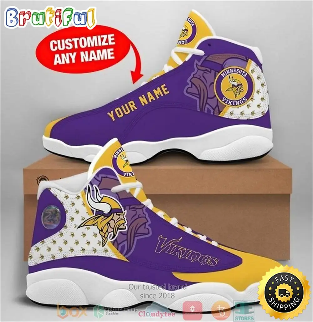 Personalized Minnesota Vikings Football Nfl 8 Air Jordan 13 Sneaker Shoes Personalized Minnesota Vikings Football Nfl 8 Air Jordan 13 Sneaker Shoes - Image 1