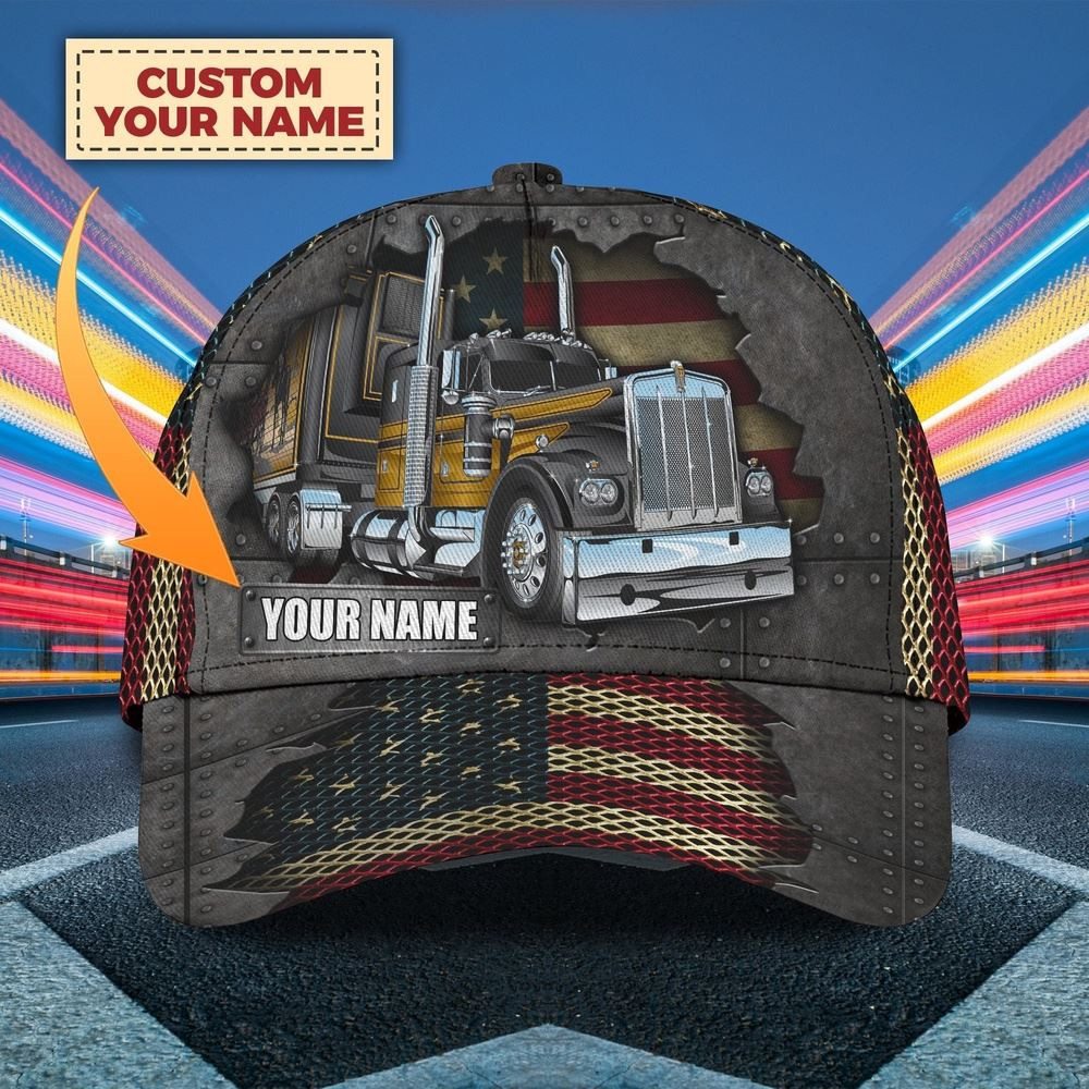 Personalized Name American Flag And Cross Trucker Classic Cap 2024 Farmer Baseball Cap