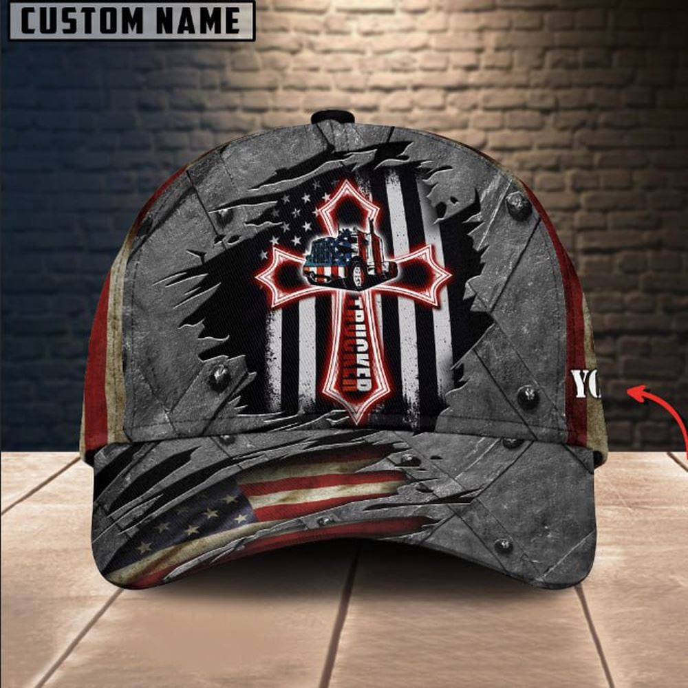 Personalized Name American flag Trucker Classic Cap Farm Cap Farmer Baseball Cap