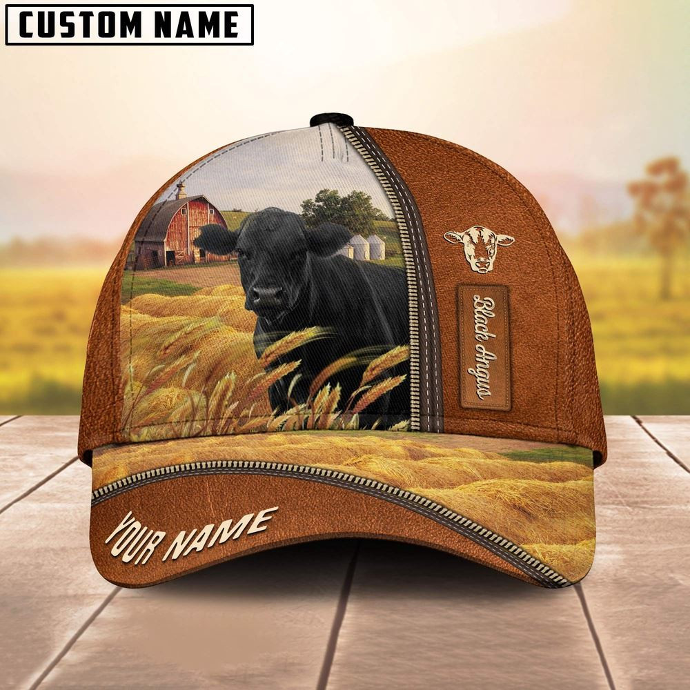 Personalized Name Black Angus Barn Farm Cap Farm Cap Farmer Baseball Cap Gift Ideas For Farmers