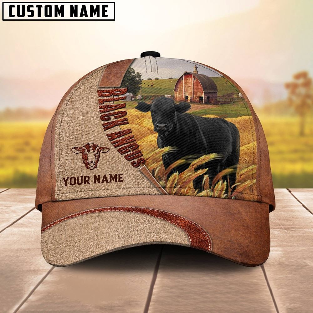 Personalized Name Black Angus Farm Barn Cap Farm Cap Farmer Baseball Cap Gift Ideas For Farmers