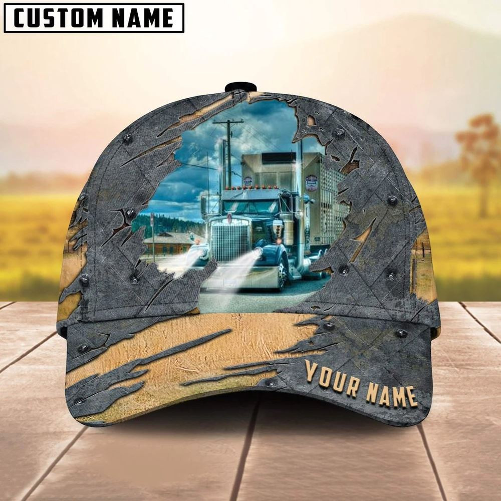 Personalized Name Blue Truck 04 Trucker Classic Cap 2024 Farm Cap Farmer Baseball Cap