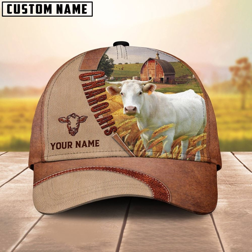 Personalized Name Charolais Farm Barn Cap Farm Cap Farmer Baseball Cap Best Gifts For Farmers