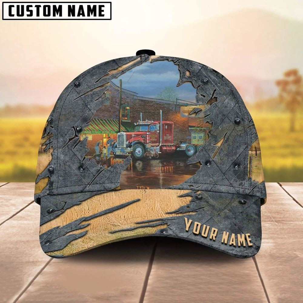 Personalized Name Happy Family With Red Truck Trucker Classic Cap 2024 Farmer Baseball Cap
