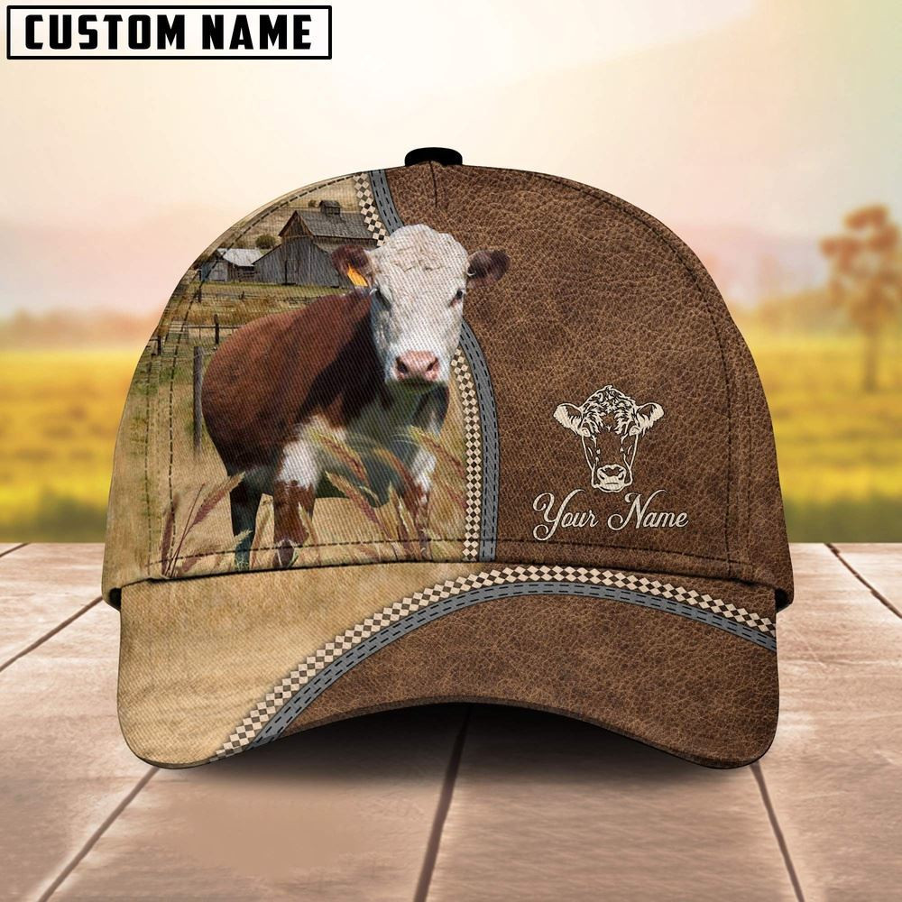 Personalized Name Hereford Farming Cap Farm Cap Farmer Baseball Cap Best Gifts For Farmers