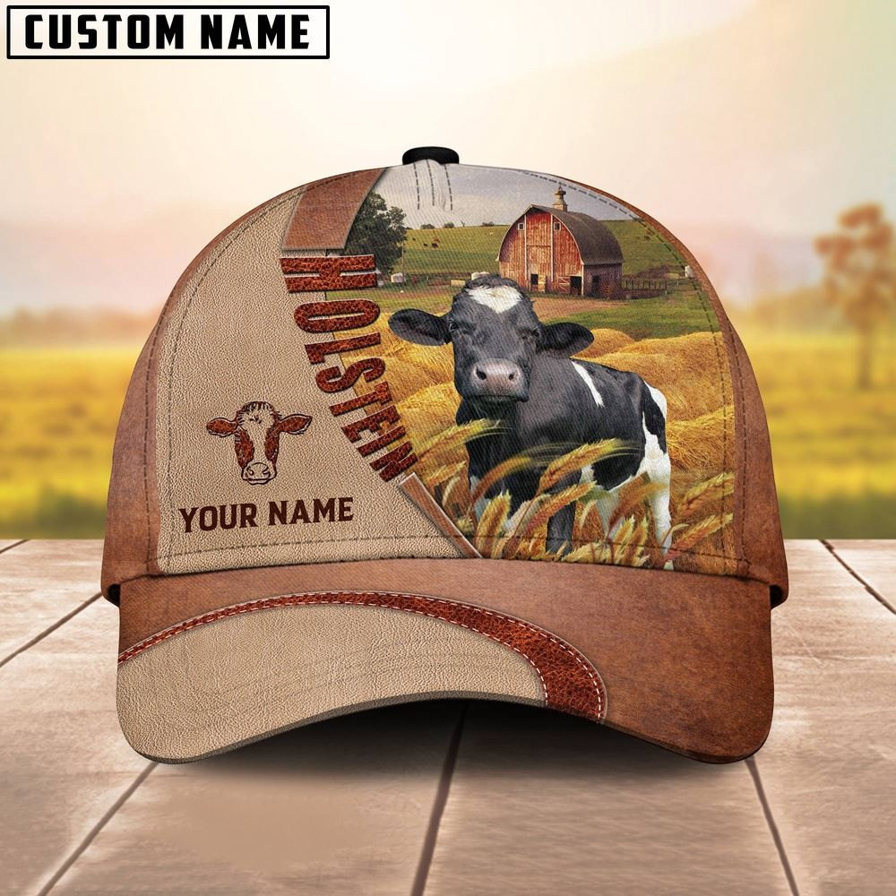Personalized Name Holstein Farm Barn Cap Farm Cap Farmer Baseball Cap Best Gifts For Farmers