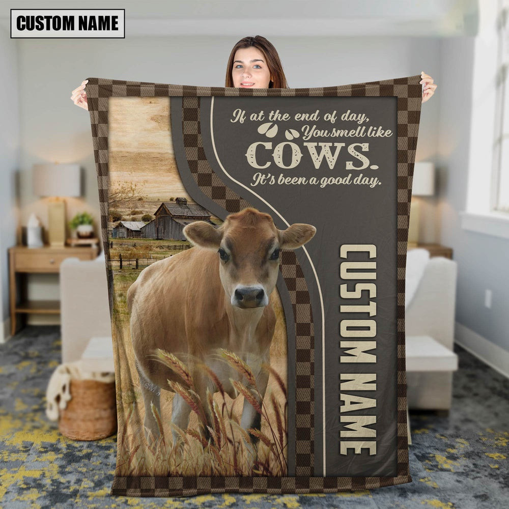 Personalized Name Jersey A Good Day Blanket Farm Blanket Best Gifts For Farmers