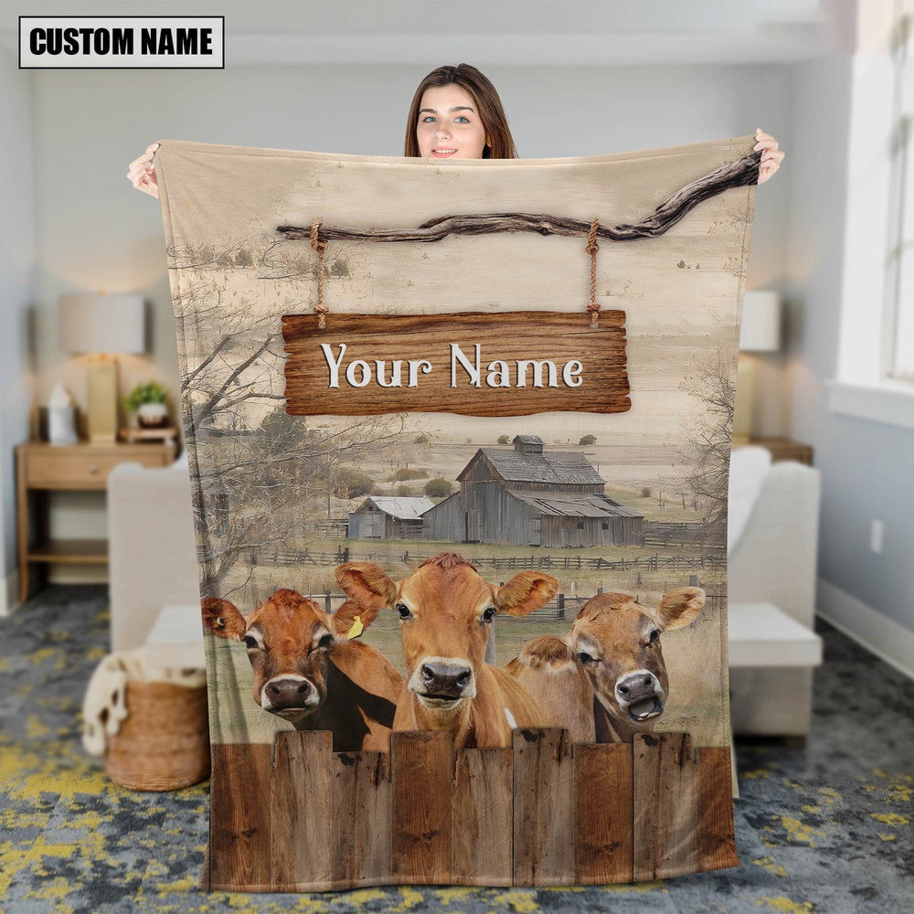 Personalized Name Jersey Wooden Pattern Blanket Farm Blanket Best Gifts For Farmers Personalized Name Jersey Wooden Pattern Blanket Farm Blanket Best Gifts For Farmers - Image 1
